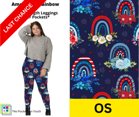 Americana Rainbow Full Length Leggings w/ Pockets