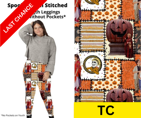 Spooky Town Stitched Full Length Leggings w/ Pockets