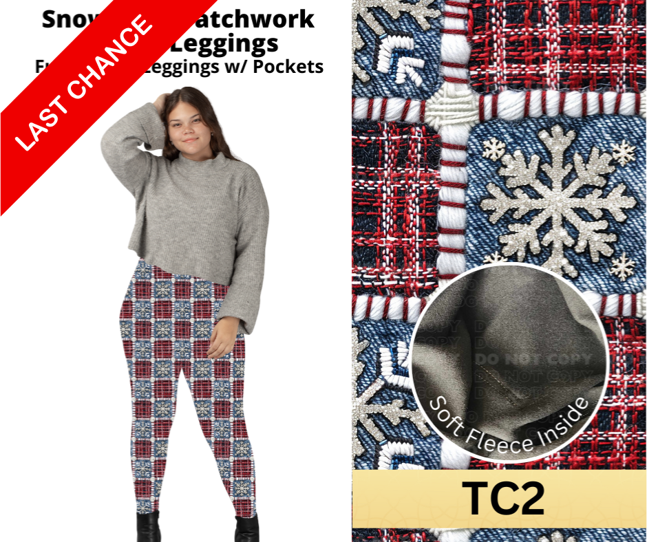 Snowflake Patchwork Fleece Leggings