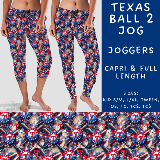 Batch #296 - Strike Out - Closes 2/28 - ETA late April - Texas Ball 2 Full and Capri Length Joggers