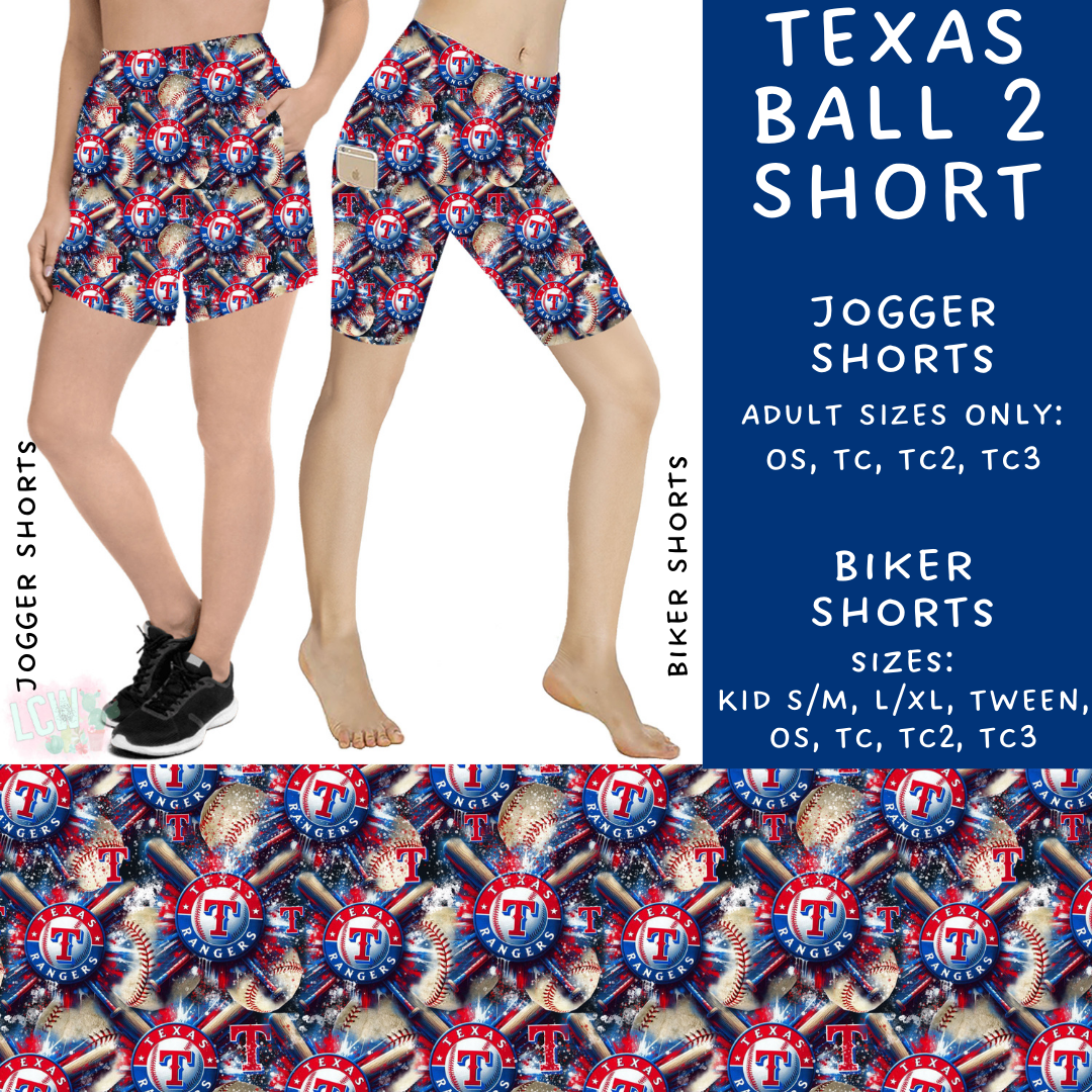 Batch #296 - Strike Out - Closes 2/28 - ETA late April - Texas Ball 2 Biker & Jogger Shorts