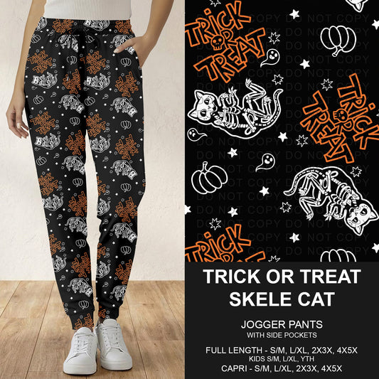 B295 - Preorder Trick or Treat Skele Cat Joggers (Closes 6/14. ETA: late Aug.)