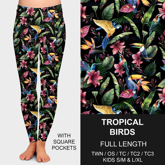 B213 - Preorder Tropical Birds Leggings w/ Pockets (Closes 2/16. ETA early may)