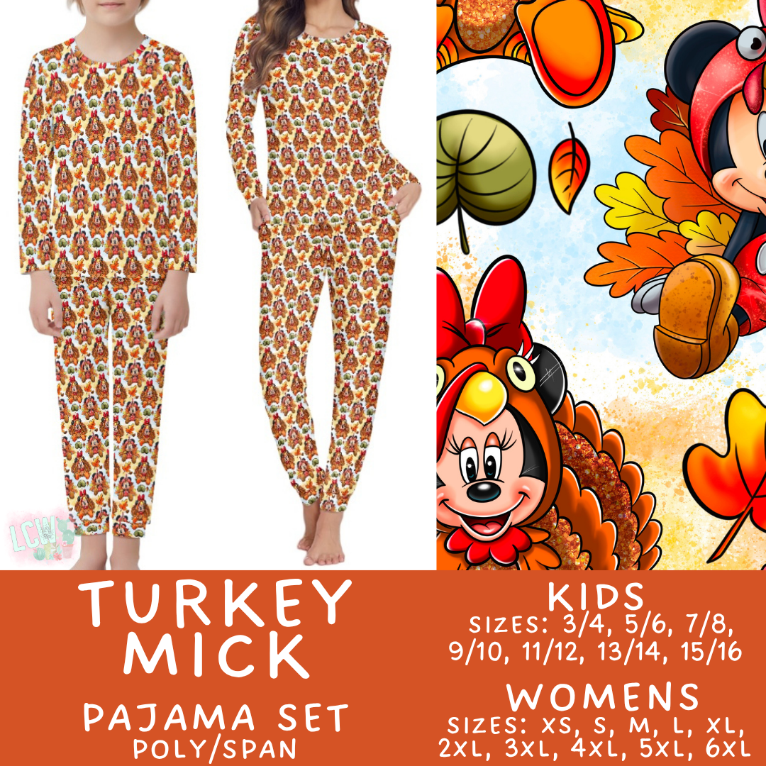 Batch #580 - Fall Family Pajamas 2 - Closes 9/4 - ETA early Nov - Turkey Mick Women's & Kid's Pajama Set