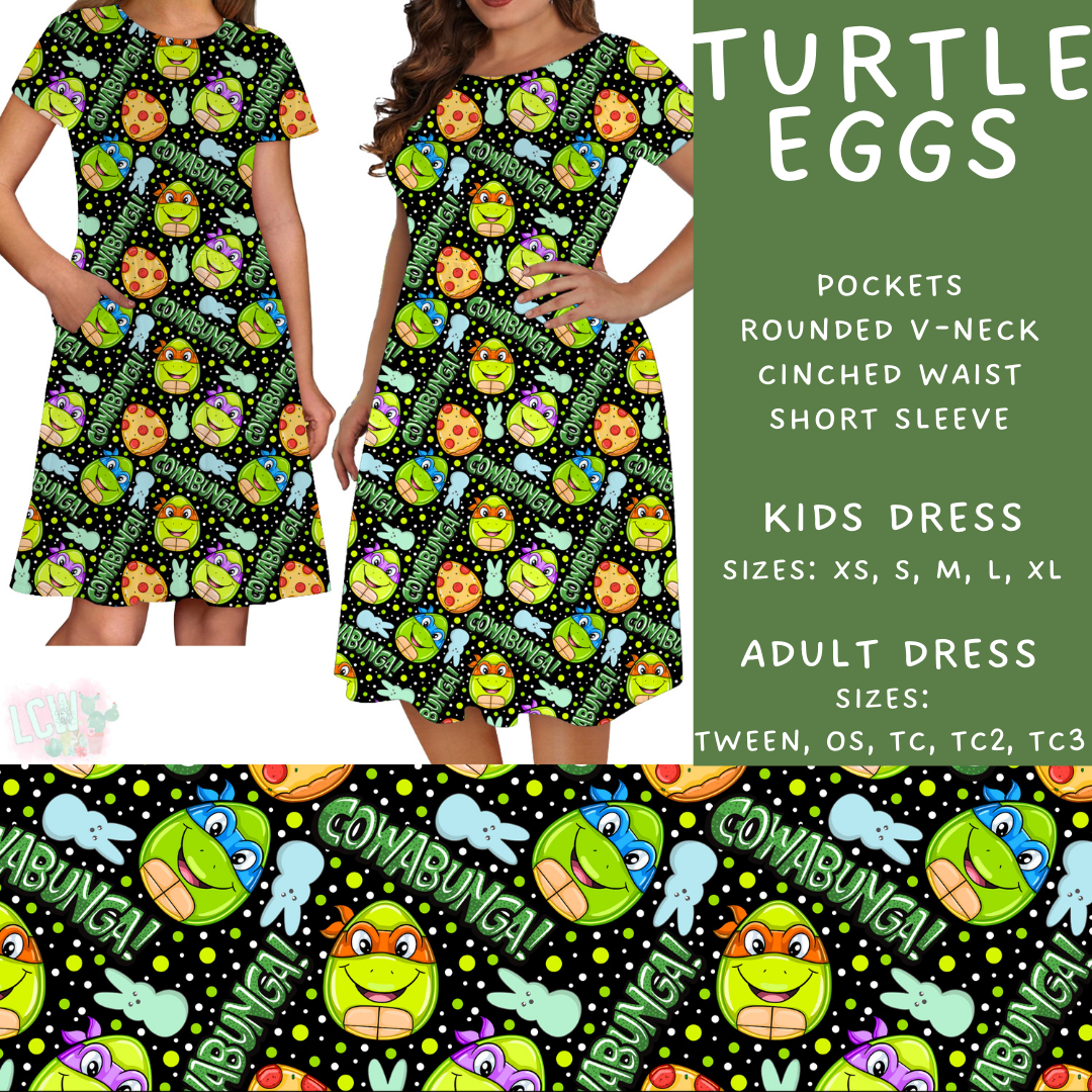 Batch #477 - Magical Character Easter - Closes 1/12 ETA - Early March - Turtle Eggs Adult & Kids Dresses