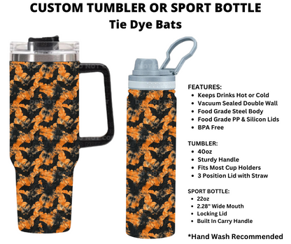 Tie Dye Bats Custom Tumbler