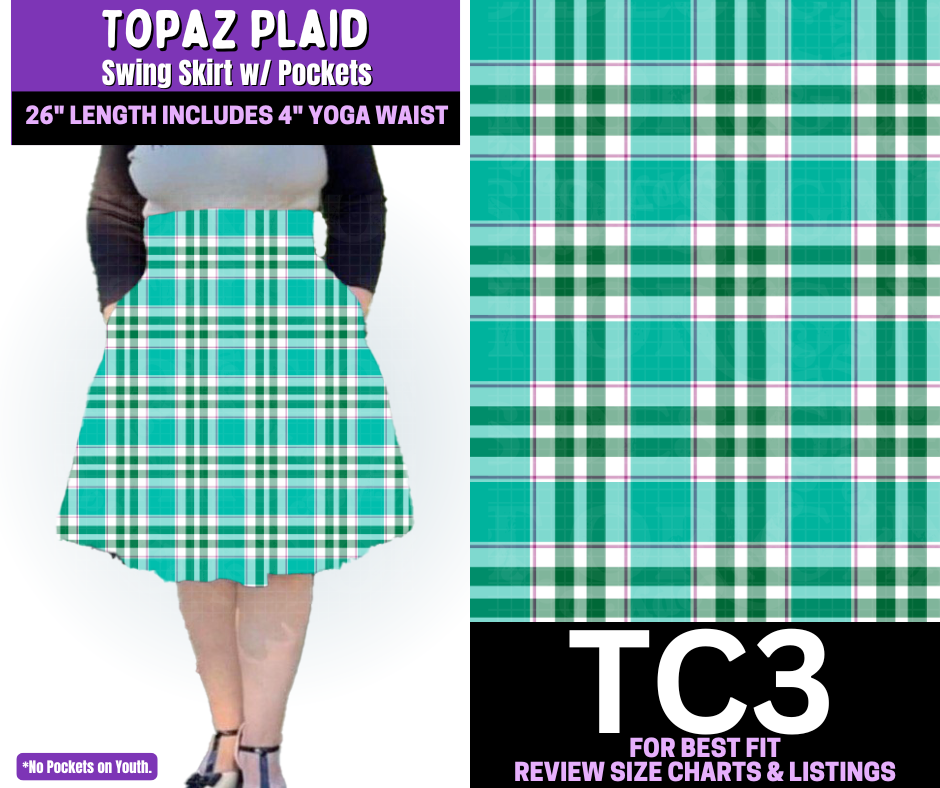 Topaz Plaid Swing Skirt
