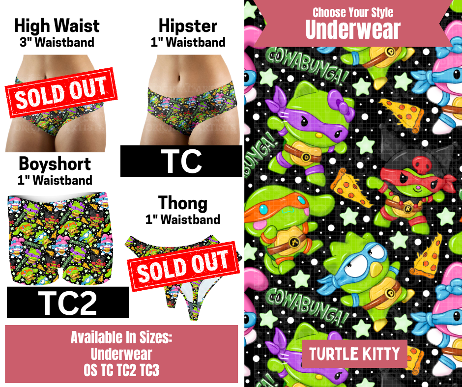 Turtle Kitty Hipster Boyshort Underwear