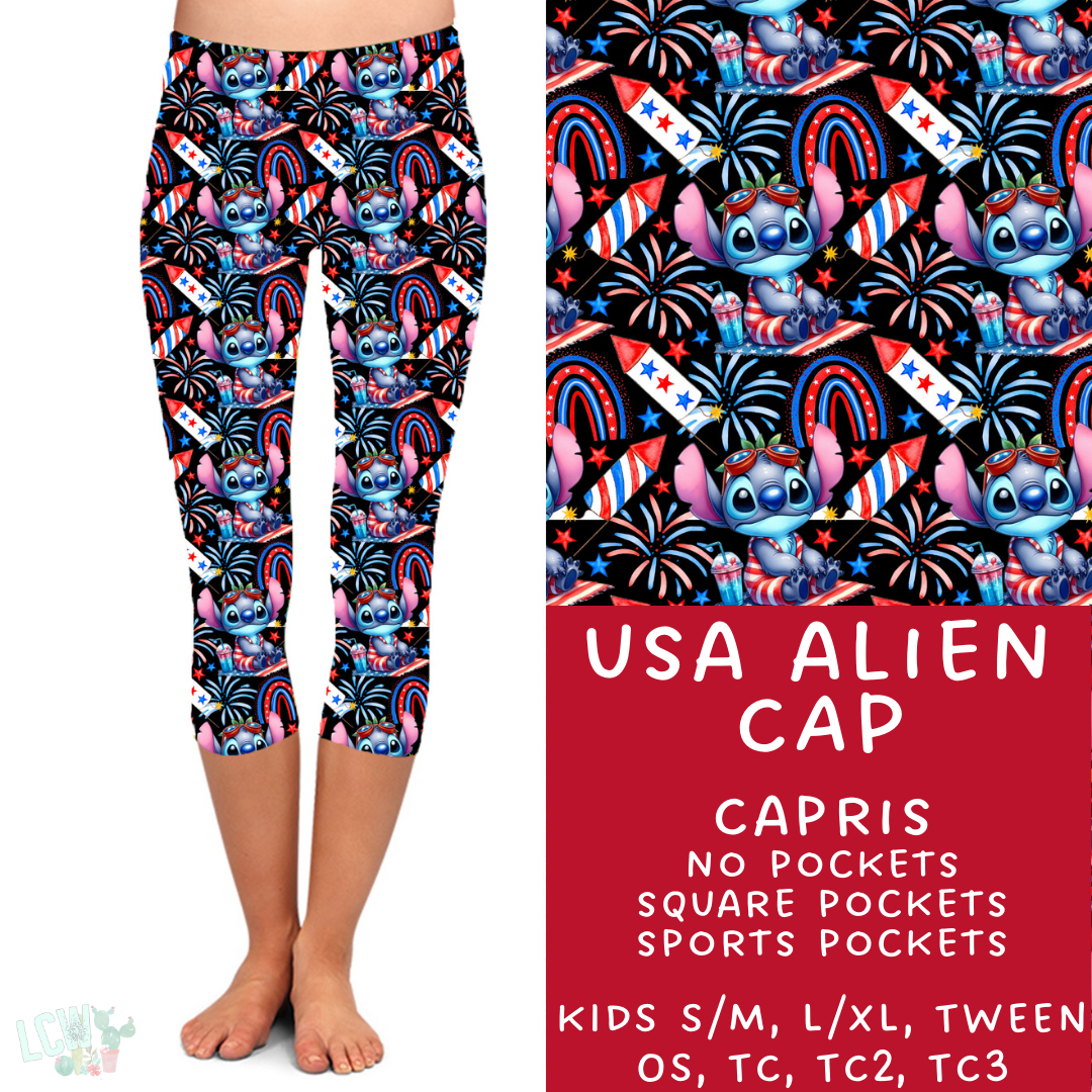 Ready To Ship - USA Alien Capri Leggings