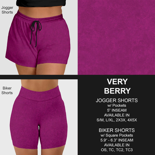 B216 - Preorder Very Berry Jogger/Biker Shorts (Closes 3/09. ETA: late May)