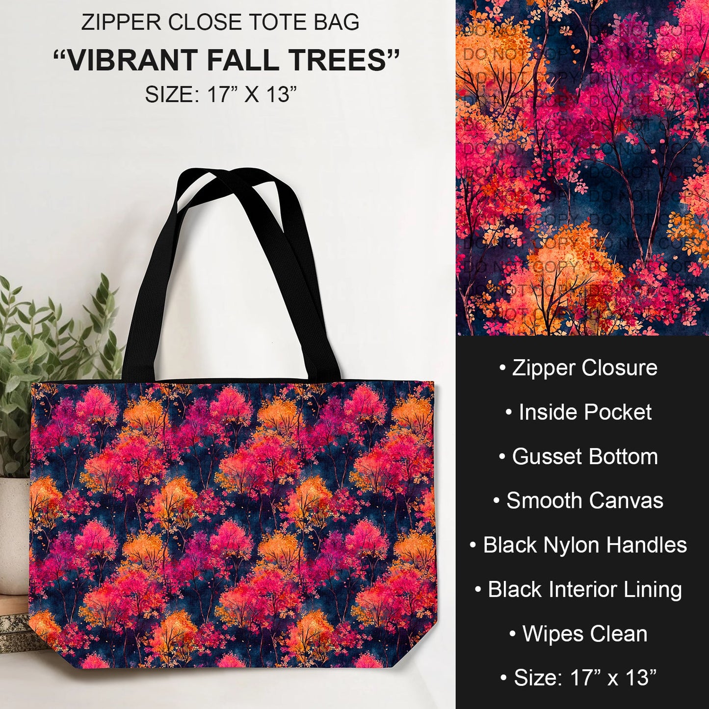 B232 - Preorder Vibrant Fall Trees Tote Bag (Closes 6/04. ETA: late July)