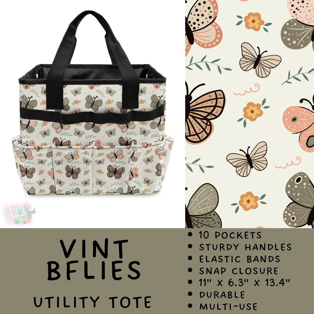 Batch #549 - Utility Tote 2 - Closes 6/29 - ETA late August - Vint BFlies Utility Tote