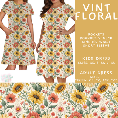 Batch #603 - September Request Run - Closes 10/26 - ETA mid/late Dec - Vint Floral Adult & Kids Dresses