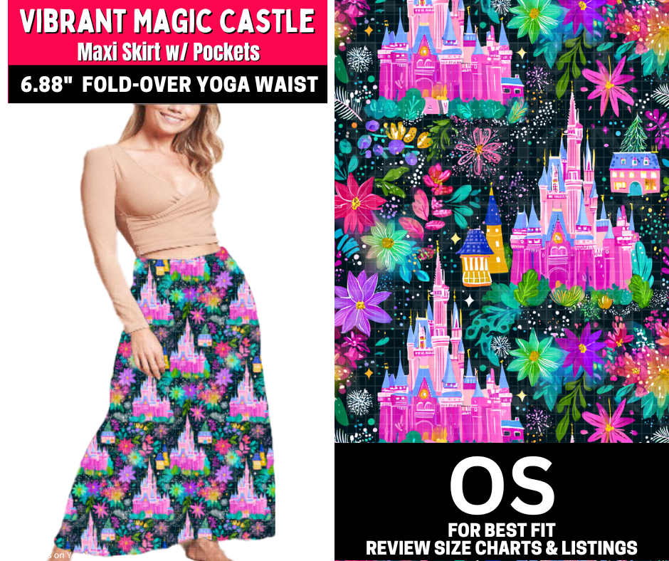 Vibrant Magic Castle Maxi Skirt