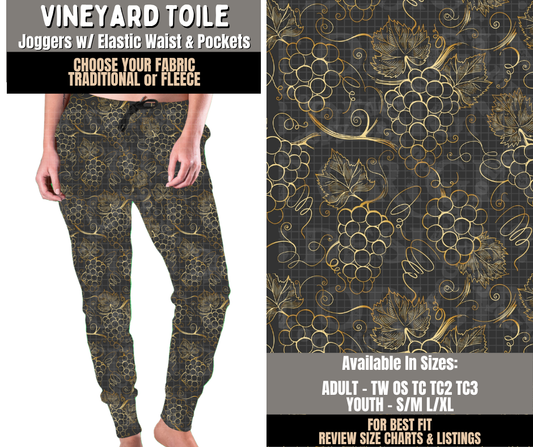 Preorder! Closes 10/28. ETA Jan. Vineyard Toile Joggers Choose Fleece or Traditional