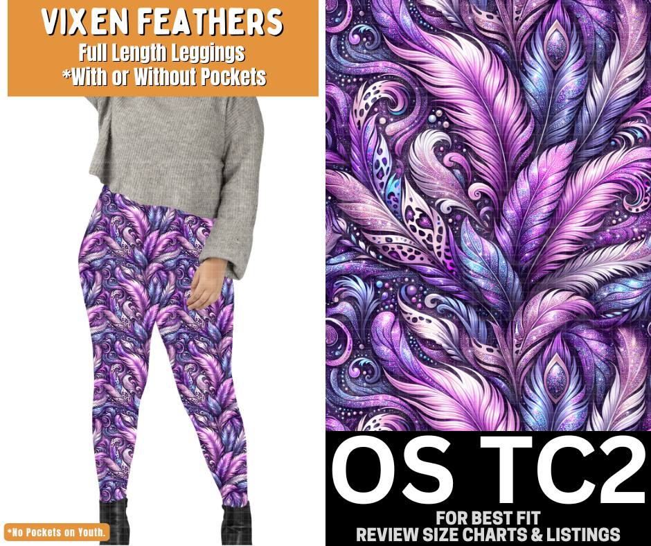 Vixen Feathers Full Length Leggings w/ Pockets