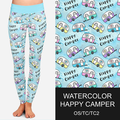 RTS - Watercolor Campers Leggings w/ Pockets