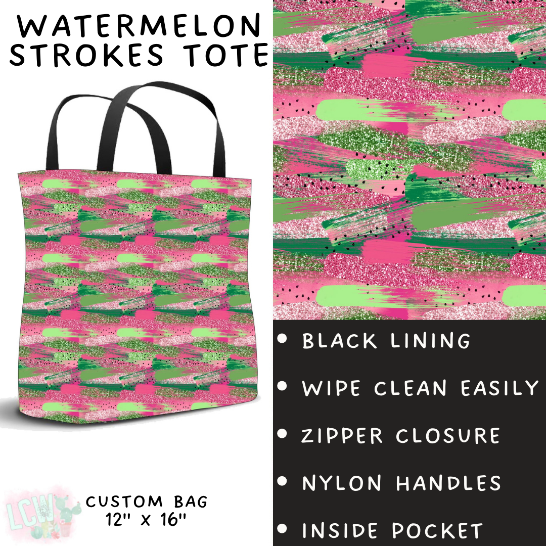 Batch #294 - Brush Strokes - Closes 2/26 - ETA mid/late April - Watermelon Strokes Tote