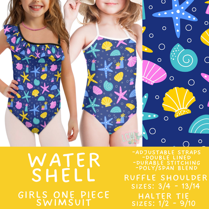 Batch #543 - Pool Party 2 - Closes 6/15 - ETA early/mid August - Water Shell Girl's Swimsuit
