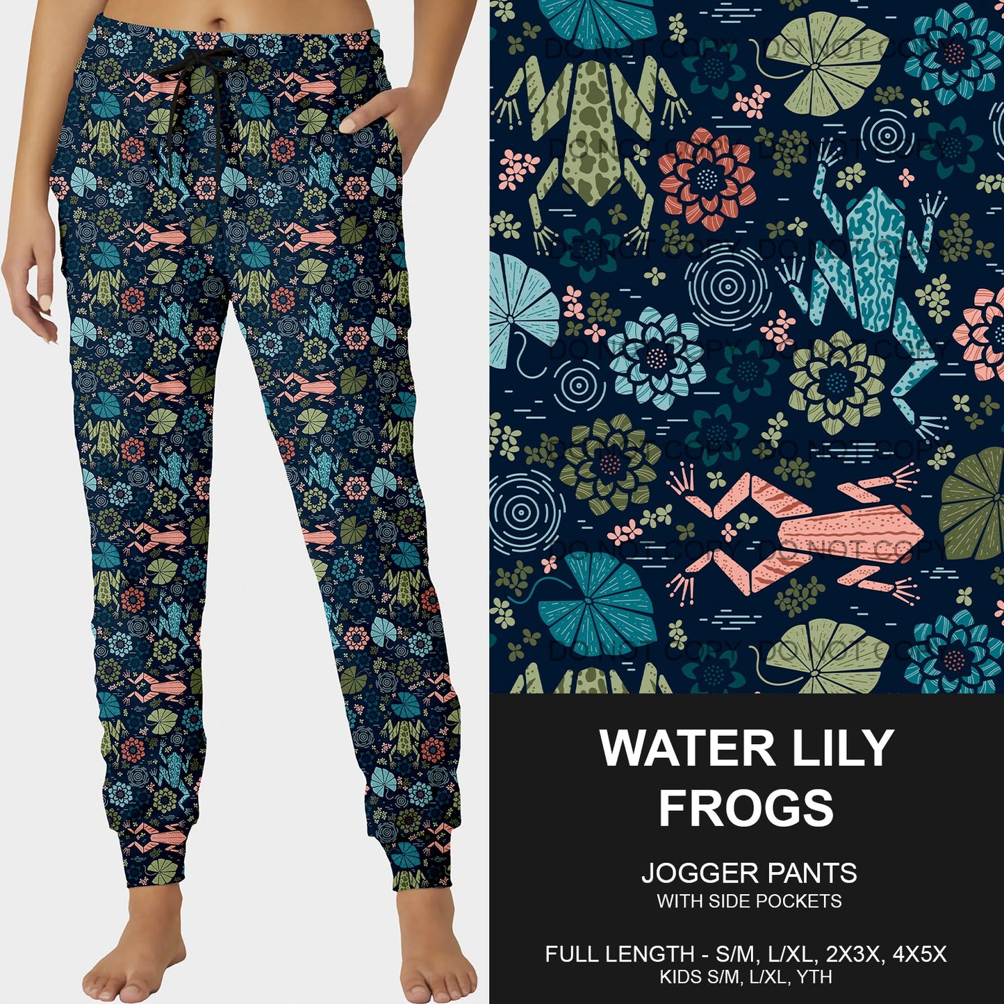 B215 - Preorder Water Lily Frogs Joggers (Closes 3/02. ETA mid May)