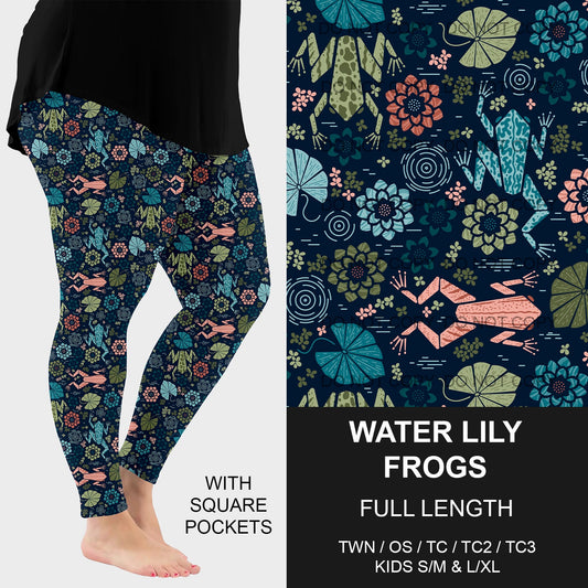 B215 - Preorder Water Lily Frogs Leggings w/ Pockets (Closes 3/02. ETA mid may)