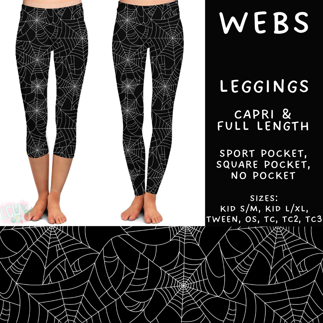 Batch #556 - Halloween 3 - Closes 7/15 - ETA mid Sept - Webs Full and Capri Length Leggings