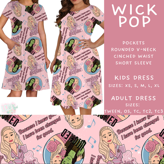 Batch #479 - Cool Characters 11 - Closes 1/21 - ETA mid/late March - Wick Pop Adult & Kids Dresses