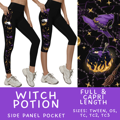 Batch #568 - Halloween Spooky Sets 3 - Closes 8/12 - ETA early October - Witch Potions Pattern Side Pocket Capris & Leggings