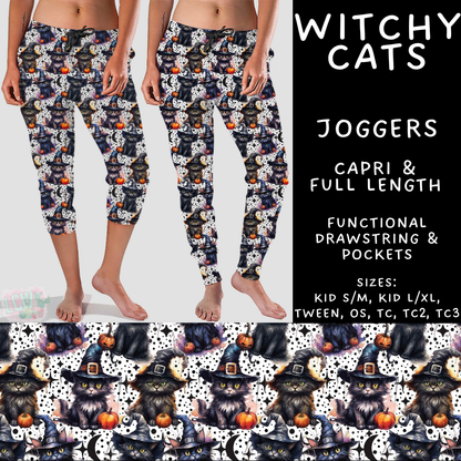 Batch #556 - Halloween 3 - Closes 7/15 - ETA mid Sept - Witchy Cats Full and Capri Length Joggers