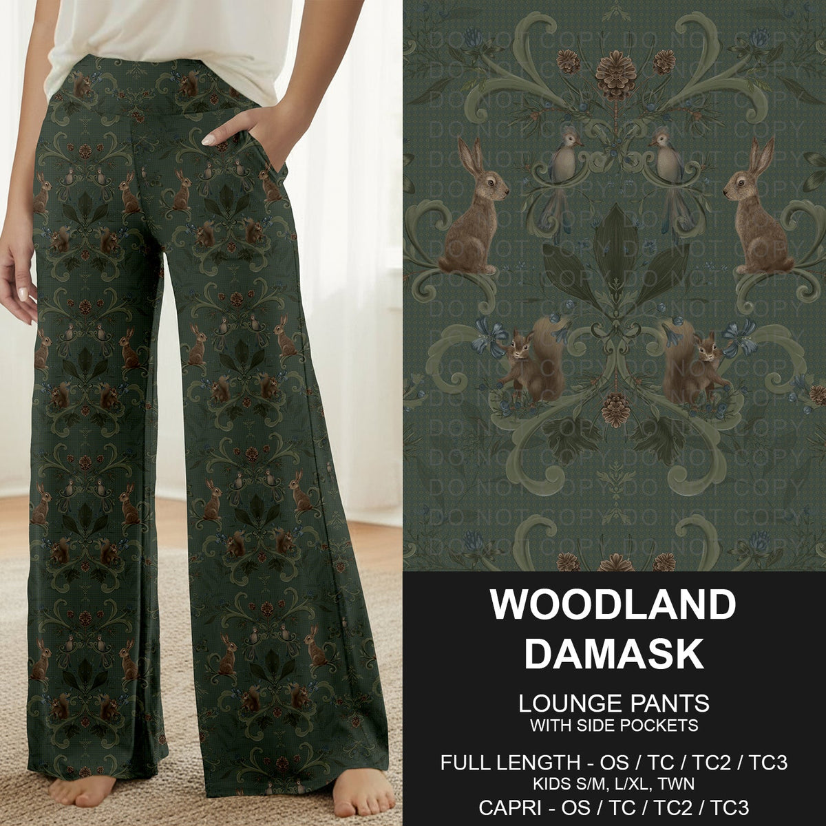 B316 - Preorder Woodland Damask Lounge Pants (Closes 10/11. ETA: mid Dec.)