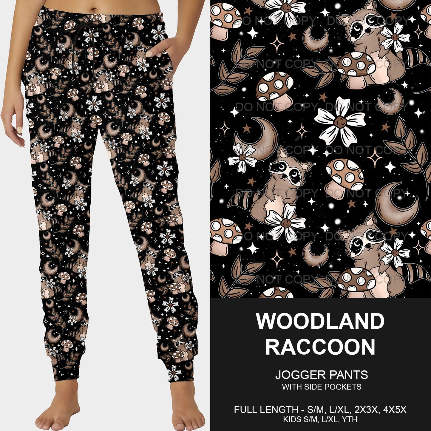 B214 - Preorder Woodland Raccoon Joggers (Closes 2/23. ETA mid May)