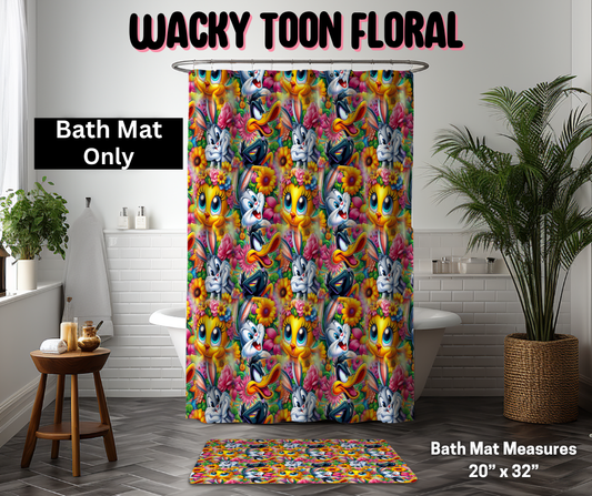 Wacky Toon Floral Custom Bath Mat