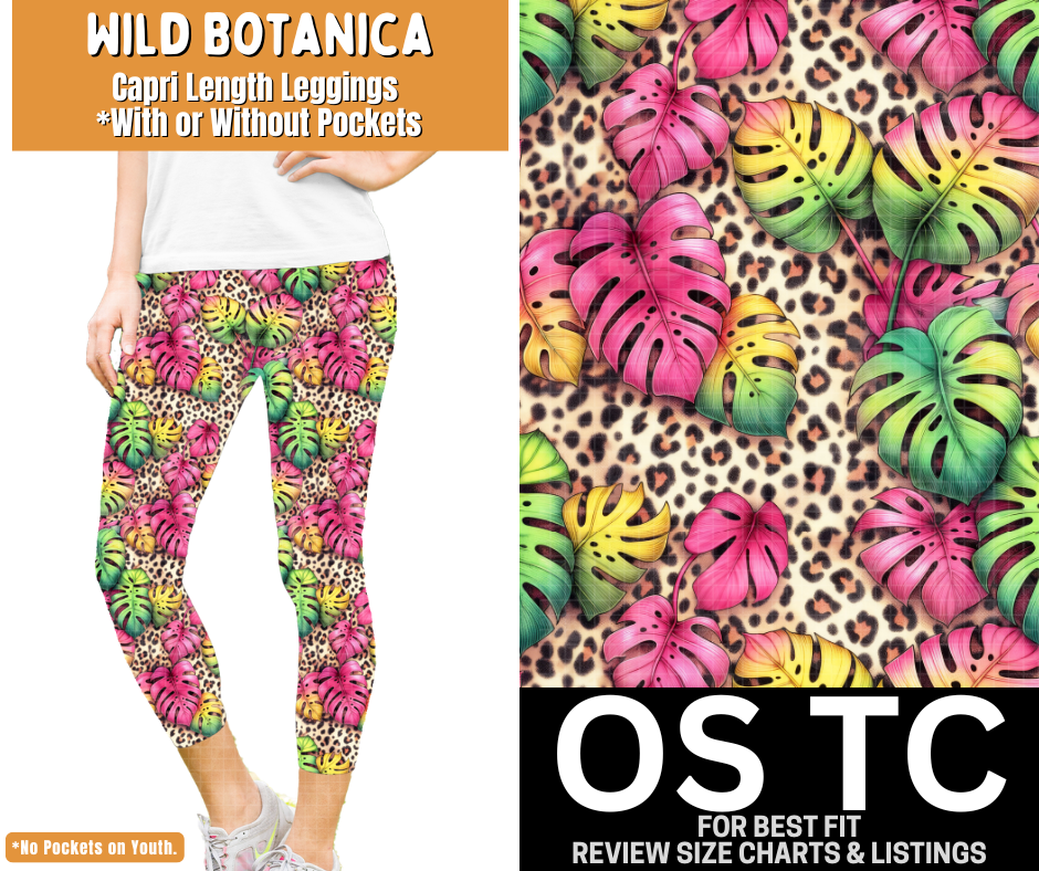 Wild Botanica Capri Length Leggings w/ Pockets