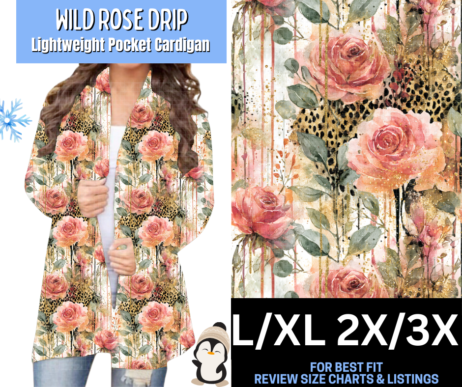 Wild Rose Drip Pocket Cardigan
