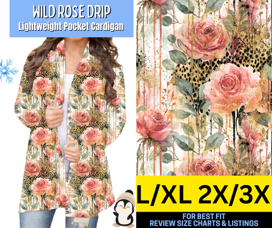 Wild Rose Drip Pocket Cardigan