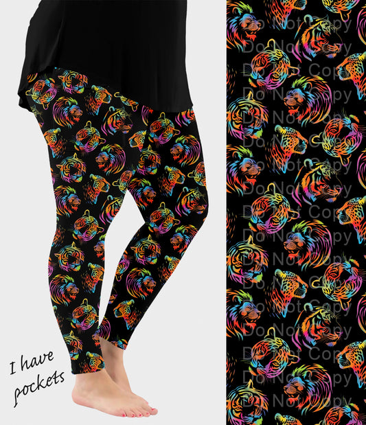 RTS - Wild Cats Leggings w/ Pockets