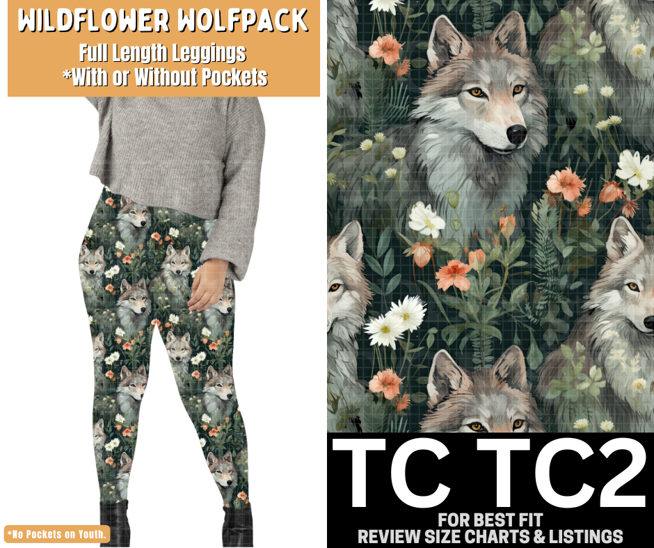 Wildflower Wolfpack Full Length Leggings w/ Pockets