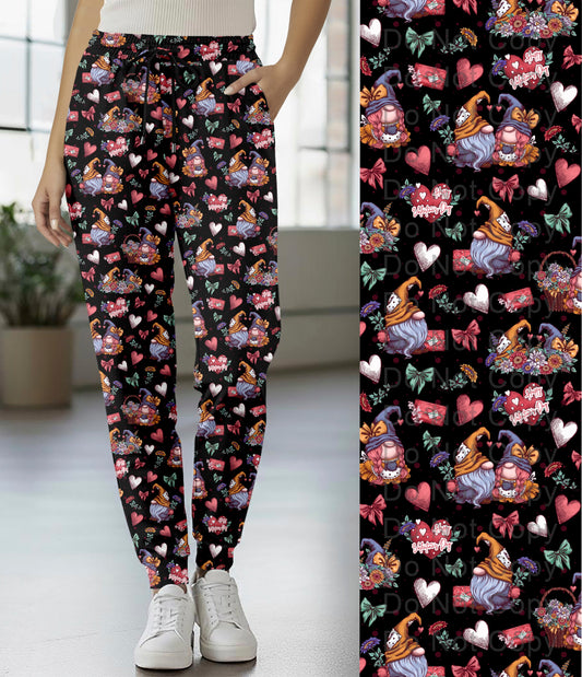 RTS - Wildflower Valentine Gnomes Jogger Pants w/ Pockets