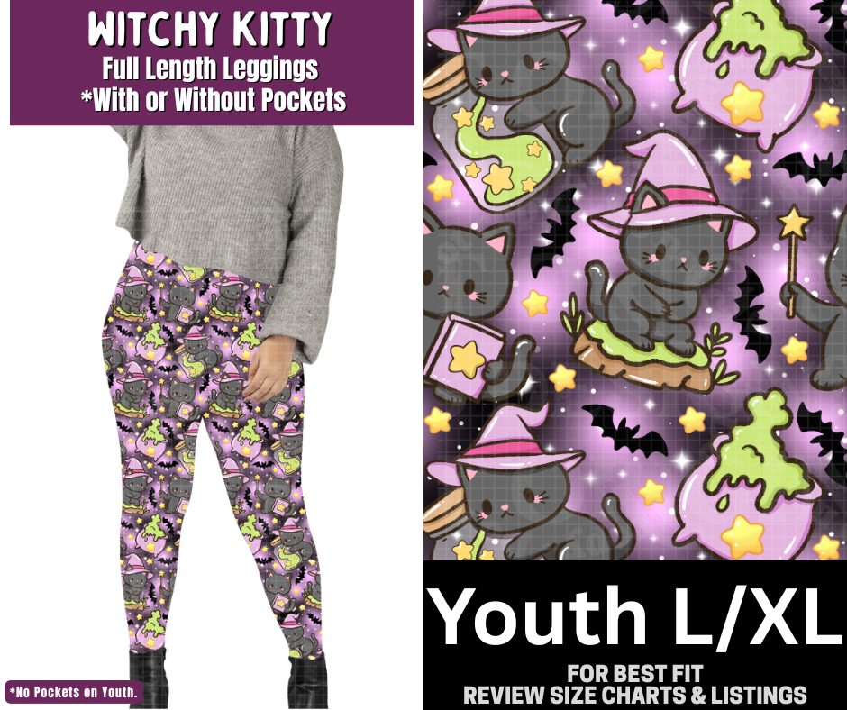 Witchy Kitty Full Length Leggings w/ Pockets