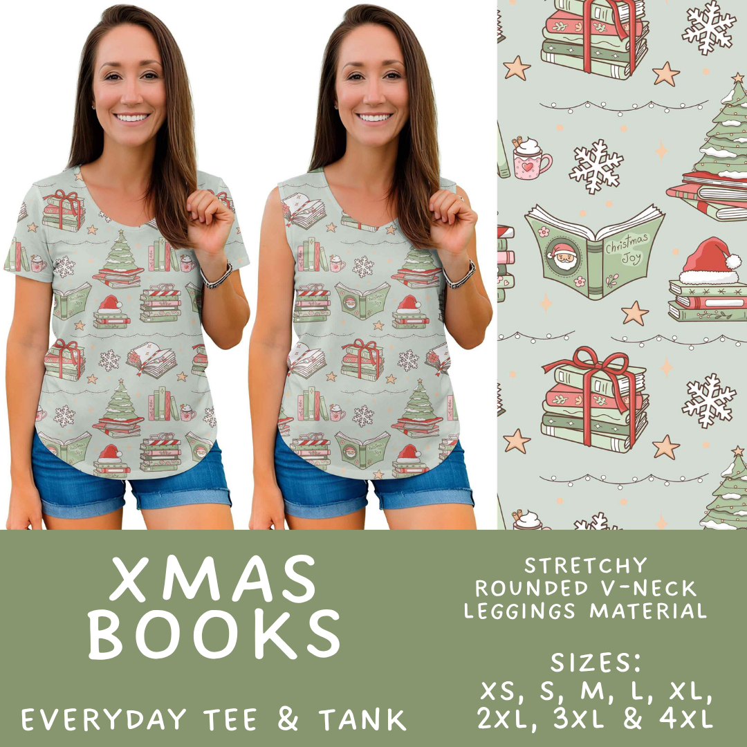Batch #595 - Christmas Spirit 2 - Closes 10/7 - ETA early Dec - Xmas Books Everyday Tank & Tee