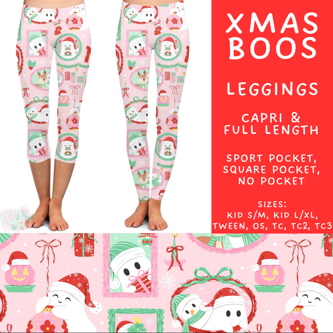 Batch #565 - Christmas in July 2 - Closes 8/5 - ETA early October - Xmas Boos Full and Capri Length Leggings