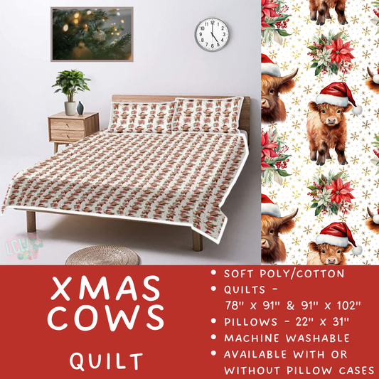 Batch  #410 - Cozy Quilts - Closes 9/10 - ETA late October - Xmas Cows Quilt
