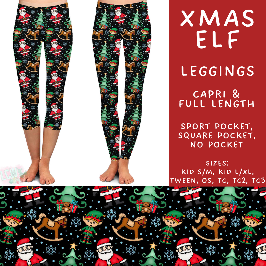 Batch #600 - Jingle all the Way 2 - Closes 10/19 - ETA early/mid Dec - Xmas Elf Full and Capri Length Leggings