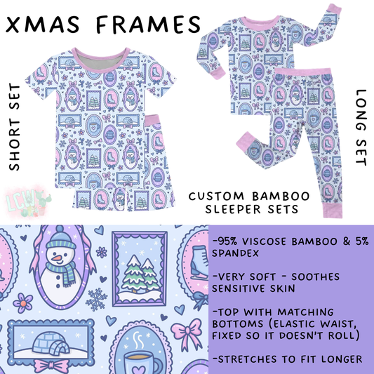 Ready to Ship - Xmas Frames Bamboo Long Sleeper Set - 3T & 4T