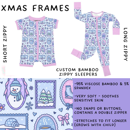 Ready to Ship - Xmas Frames Long Zippy Sleeper - 2T, 3T & 4T