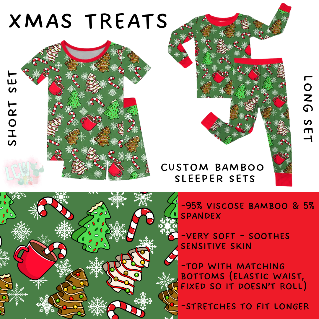 Ready to Ship - Xmas Treats Bamboo Long Sleeper Set - 3T & 4T