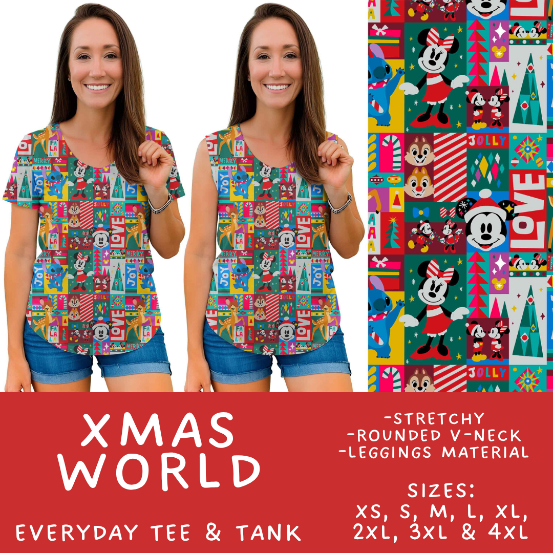 Batch #558 - Magical Character Christmas - Closes 7/20 - ETA mid/late Sept - Xmas World Everyday Tank & Tee