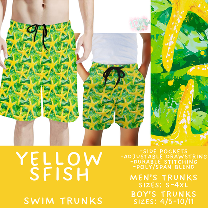 Batch #543 - Pool Party 2 - Closes 6/15 - ETA early/mid August - Yellow SFish Boys' & Men's Swim Trunks
