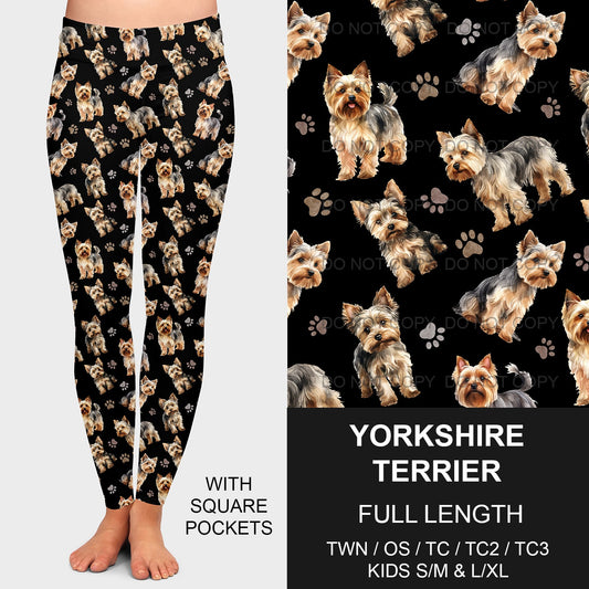 B189 - Preorder Yorkshire Terrier Leggings w/ Pockets (Closes 10/25. ETA late Dec.)