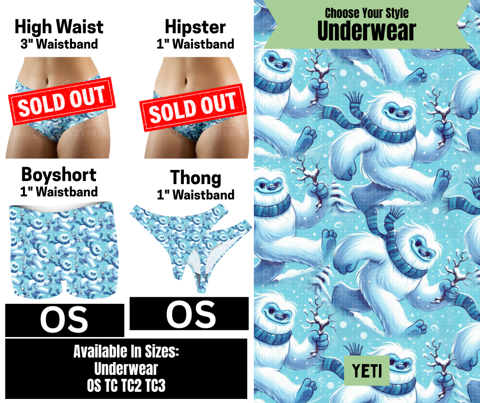 Yeti Boyshort & Thong Underwear